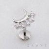 MOON CRESCENT MULTI CZ THREADLESS (PUSH IN) 316L SURGICAL STEEL LABRET SET